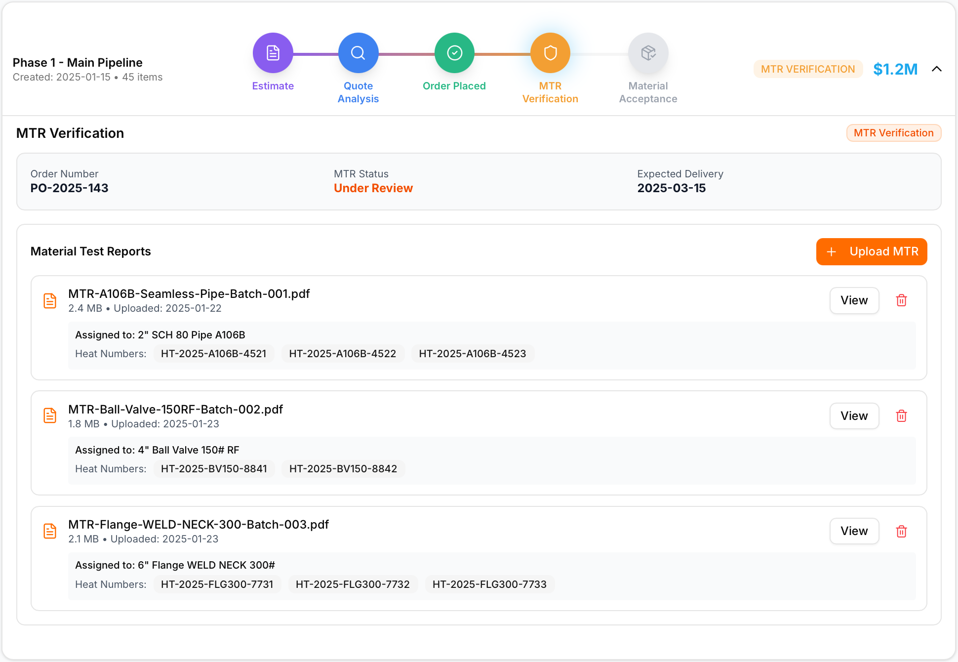 Pipex Projects MTR Verification Interface